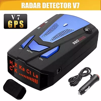 Car V7 16 Band 360 GPS Camera Laser Police Safe Anti Radar Detector Voice Alert • $14.39