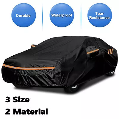 Waterproof Car Cover For Sedan Upgraded Material Outdoor Protection 210D / 420D • $46.79