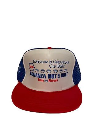 NEW Vintage BONANZA NUT & BOLT Reno Nevada Snapback Trucker Hat • $19.99