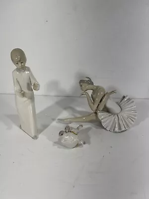 Lot Of 3 LLADRO Porcelain #4855 Ballerina + Christmas Ornam + Boy - All REPAIRED • $56.34