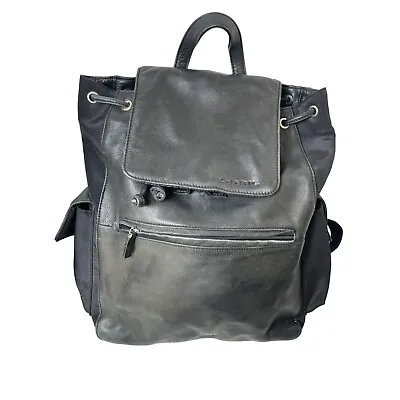 Vintage Fossil Leather Backpack Shoulder Travel Bag Black Unisex • $49