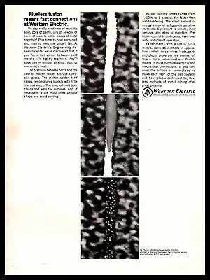 1968 Western Electric Photomicrograph Of Molten Solder Two Copper Wires Print Ad • $9.95