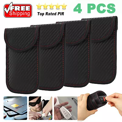 4 X Car Key Fob RFID Signal Blocking Case Pouch Faraday Bag Cage Protector Black • $10.10