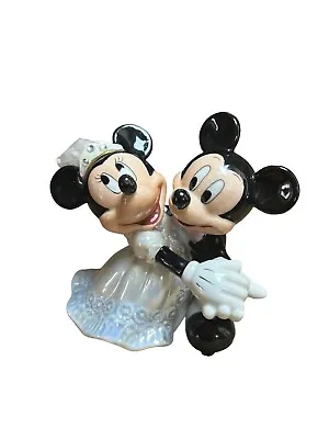 Disney Mickey & Minnie Mouse Wedding Figure Bride And Groom Porcelain Figurine • $24.99