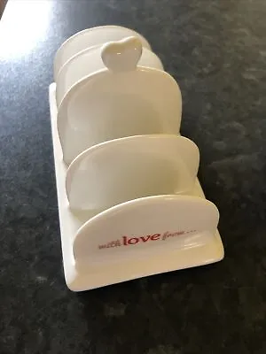 £1 • Buy Clover Ceramic Toast Rack - With Love From - Butter Promotional Breakfast Item