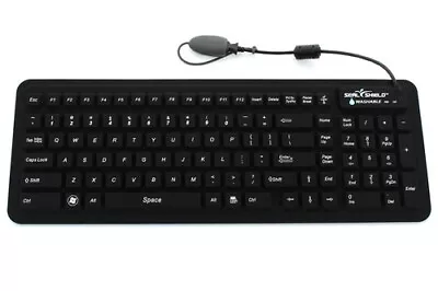 Seal Glow IP68 Backlit Waterproof Silicone Keyboard Black USB Dishwasher-safe • $49.95