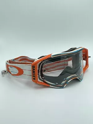 Oakley Airbrake MX Motorcycle Dirt Bike Off Road Goggles Orange/White/Blue Clear • $79