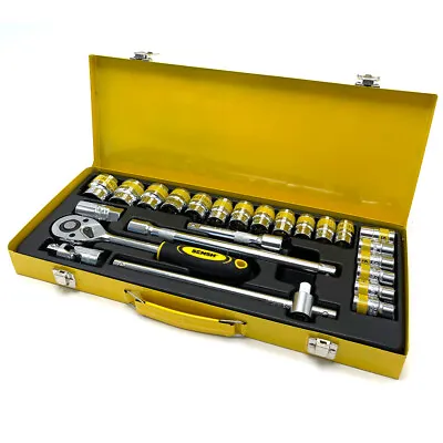 24pc 1/2  Metric Drive Socket Toolkit Extension T Bar Ratchet Spanner Set • $68