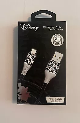 Disney Mickey Charging Cable Type C To USB 3 Ft Cable Phone Tablet FREE Shipping • $19.99