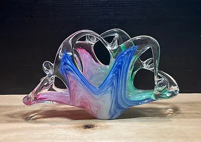 Glassware Colorful Hand Blown Art Glass Napkin Holder Murano Style • $15.99