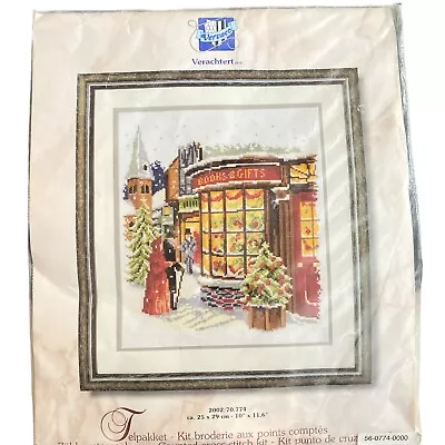 Vervaco Cross Stitch Kit Christmas Bookstore Gifts Verachtert 10”x11.5” • $22.39