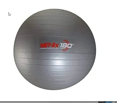 Met Rx 180 Grey Fitness Exercise Ball With Pump Plus Met RX  Red Resistance Band • $15.99