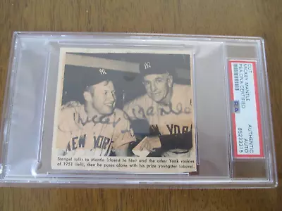 Mickey Mantle NY Yankees HOF Signed News Clipping PSA/DNA Encapsulated • $395