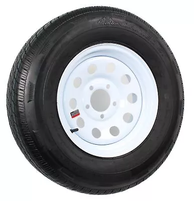 Radial Trailer Tire On Rim ST205/75R14 Load C 5 Lug White Modular Wheel • $149.96