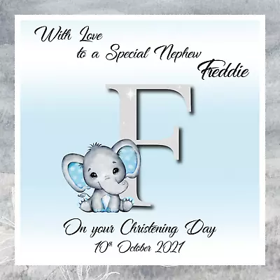 £2.75 • Buy Personalised Handmade Cute Elephant Christening Baptism Naming Day Card Boy/Girl