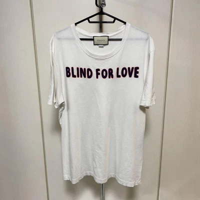 $505.62 • Buy GUCCI BLIND FOR LOVE Short Sleeve T-shirt XL White Authentic Men Used From Japan