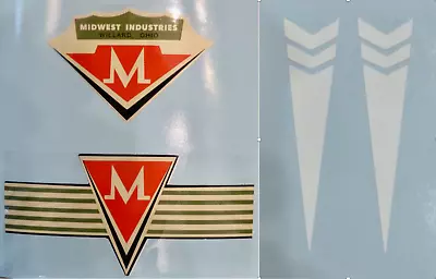 Decal Set For Vintage Antique Midwest Industries Batwing Tricycle • £24.33