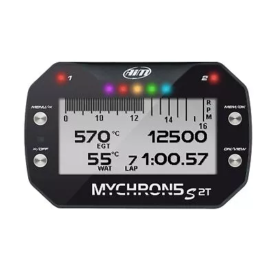 AiM MyChron 5S 2T GPS Kart Dash Logger EGT M12 KF Sensor And Black/Yellow Lead • $775.85