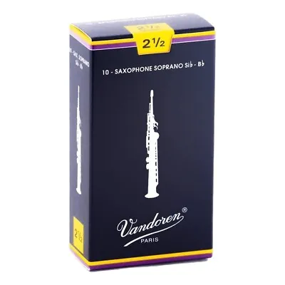 $61.44 • Buy Vandoren Soprano Saxophone Reeds Traditional Grade 2.5 Box Of 10