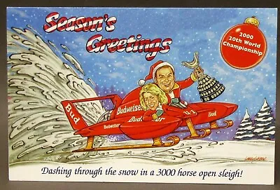 2000 MISS BUDWEISER BERNIE LITTLE Christmas Holiday Card Hydroplane Boat Race 0 • $14.99