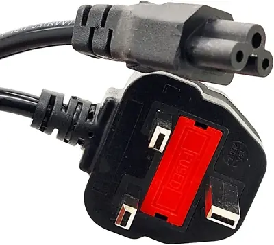 £4.49 • Buy UK 3 Pin Cloverleaf Power Cable For Laptop Chargers 5M Clover Leaf UK Mains Lead