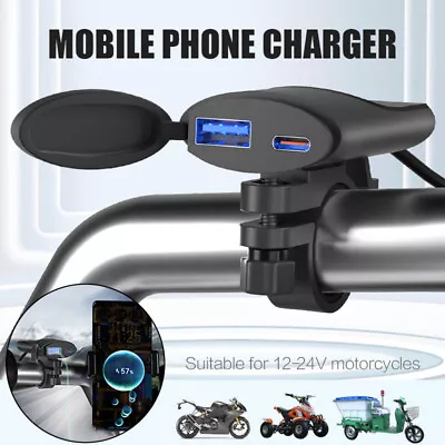 Motorcycle Mobile Phone Charger USB Fast Charge PD+QC3.0 Smart Charger Universal • $11.97