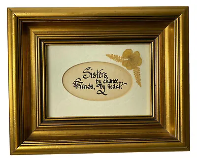 Gift For Sister Alice Moore Gallery Art Calligraphy Gold Framed Pressed Flower • $19.34