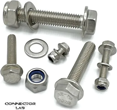 £0.99 • Buy M8 Hex Bolts & Nuts Flanged 304 Stainless Steel A2 70  Hexagon Screws. ALL SIZES