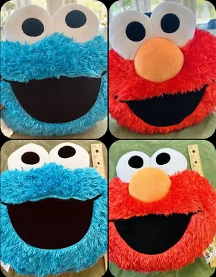 Sesame Street Live Plush Pillow Elmo Cookie Monster Double Sided Toy Two • $14.99