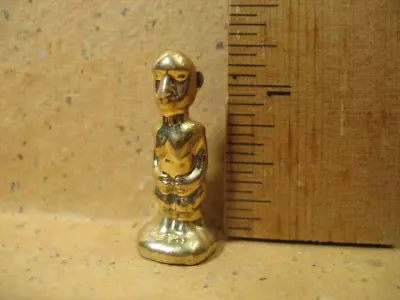 Ancient African Art Gold Statue Female Fertility Goddess Dollhouse Miniatures • $8.48