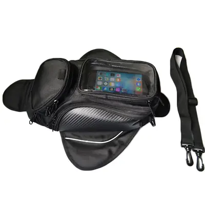 Motorcycle Tank Bag Magnetic GPS Phone Holder Waterproof Universal Black Trims • $30.50