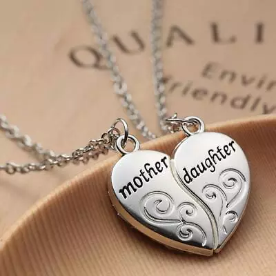 Personalize Mother And Daughter Necklace Love Heart Pendant For Women Mom Gifts • $5.99