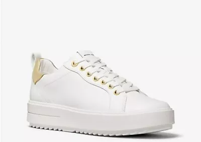 NIB Michael Kors Emmett Leather Sneaker Sz 6 OPTIC WHITE • $55