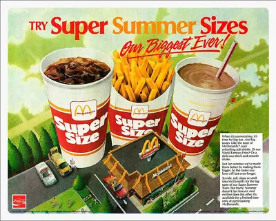 Mcdonalds Super Summer Size Drinks 15  Heavy Duty Usa Metal Advertising Sign • $82.50