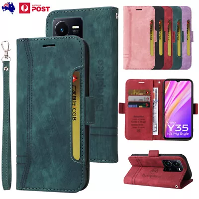 For VIVO Y11S Y20S Y30 Y21S Y22S Y33S Y55 Leather Wallet Flip Case Cover & Strap • $13.99