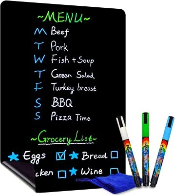 £19.25 • Buy CUHIOY Magnetic Blackboard For Fridge, Kitchen Chalkboard, &Fridge Notepad