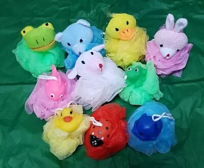 Animal Bath Friend Body Puffs Shower Sponge Scrunchies Kids Babies **NEW IN** • £4.99