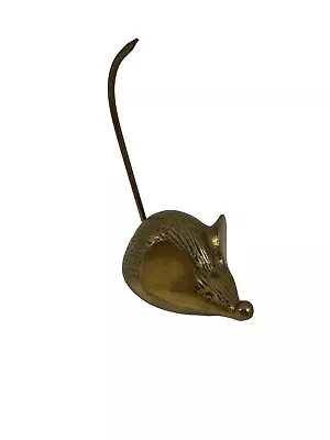 Vintage MCM Brass Mouse Tail Note Receipt Paper Ring Holder Paperweight • $12