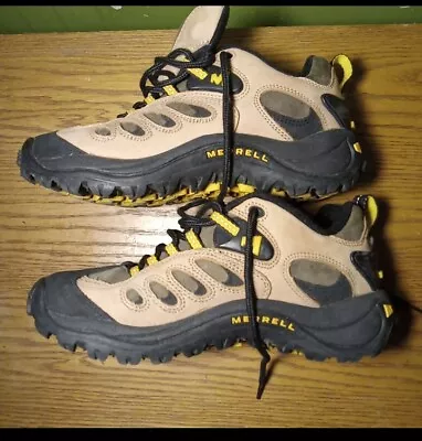 Merrell Women Reflex Birch Yellow Hiking Shoes Size 6.5 Active Performance Trail • $18.75