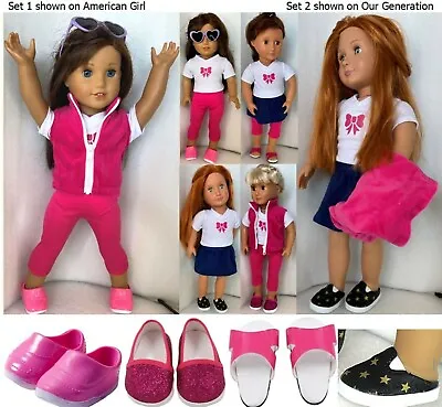 18  Doll Clothes Shoes Boots £4-£9 Sets. Our Generation Baby Born American Girl • £5