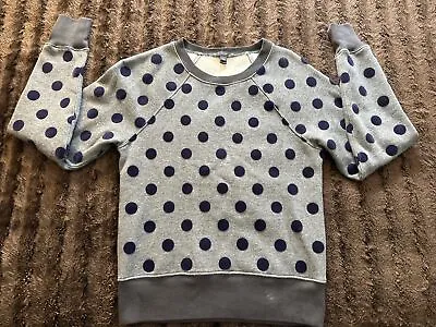 J Crew Women's Textured Polka Dot Sweater Pullover TopsXXS Grey Blue Cotton • $5.99