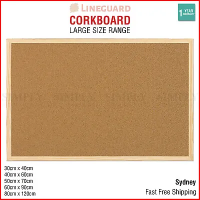 Cork Board Pins Corkboard Pinboard Notice Large Memo Photos Wooden Frame Wall • $35.99