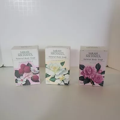 Sarah Michaels Natural Body Soap 3.25 Oz. Set Of 3 Scents Retired NOS • $49