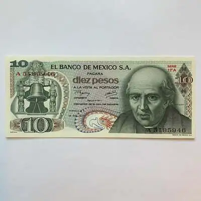 Mexican 10 Pesos Banknote. Miguel Hidalgo Bills The Church Of Dolores Hidalgo • $9.95