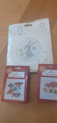 Cross Stitch Kits. Rabbit Robin And Toadstool. • £3.50