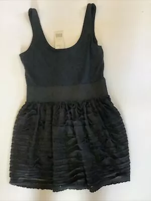 Miley Cyrus Max Azria Black  Tank Dress Ruffle Skirt Size 4 NWT • $18