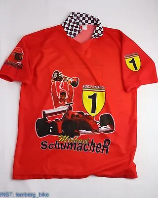 Vintage Michael Schumacher F1 Racing T-Shirt 90s Ferrari Men Size XL Red • £42.76