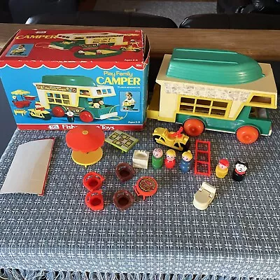 VTG Fisher Price Little People Play Family Camper 994 Accessories Box Read 1972 • $100