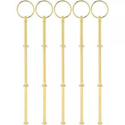 2X(5 Wedding Metal Gold 3 Tier Cake Stand Center Handle Rods Fittings Kit B7N9) • $30