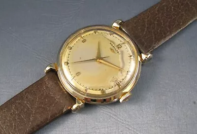 Vintage Hamilton Fleetwood 14K Solid Gold Mens Watch 18J 735 1950s • $499